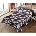 thumbnail image 4 of Ambesonne Vintage Fitted & Flat Sheet with Shams 4 Pcs Set, Floral Wild Boho Flowers, Queen, Dark Maroon and Pale Salmon, 4 of 5