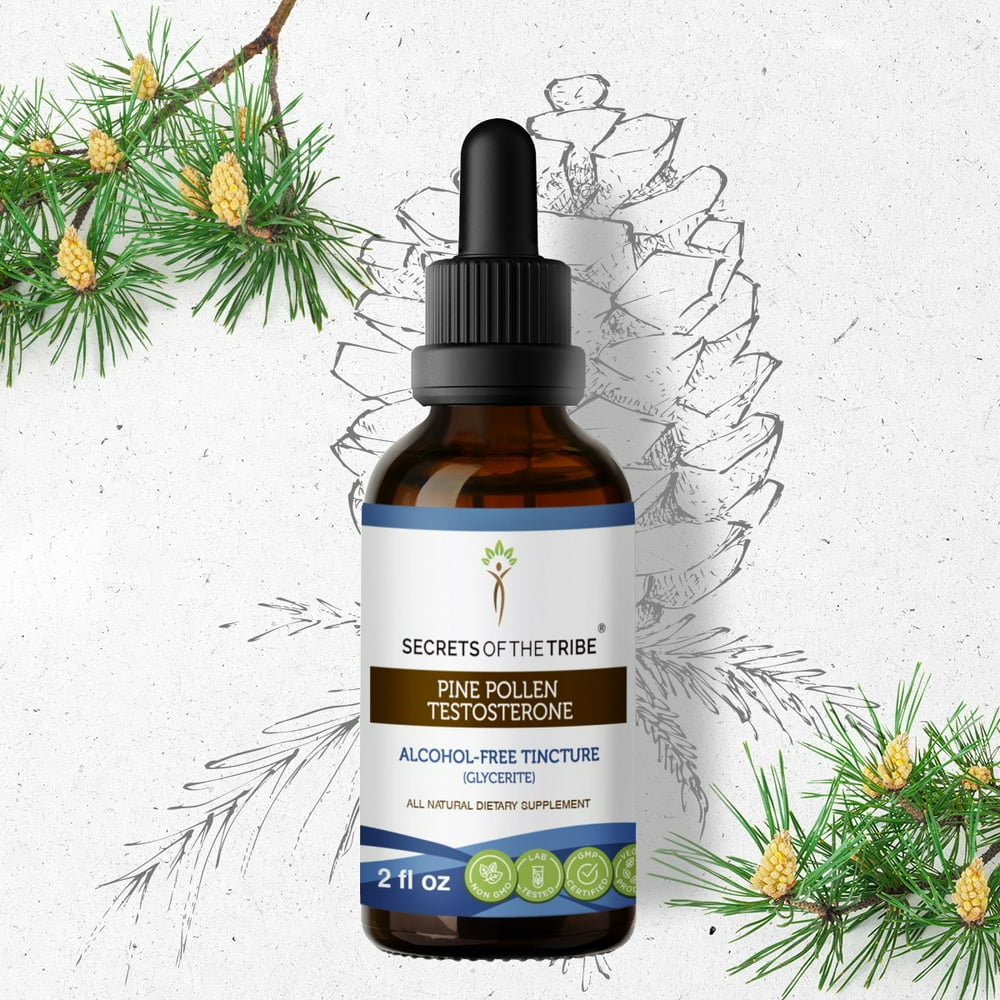 Pine Pollen Testosterone Tincture AlcoholFREE Extract, Wildcrafted