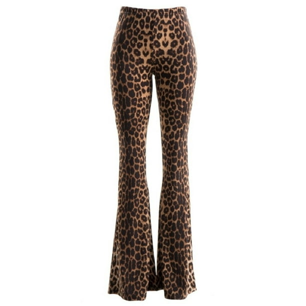 leopard print bell bottom pants
