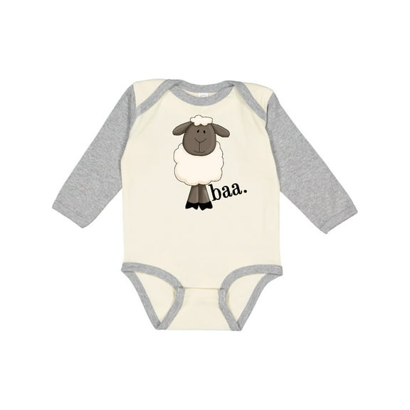 Inktastic Baa. Cute Sheep Design Boys or Girls Long Sleeve Baby Bodysuit