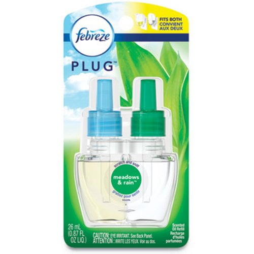 Febreze Air Freshener Refills, Meadows and Rain, 0.87oz, 6 Refills