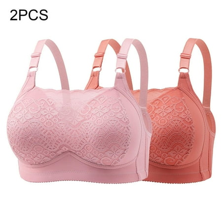 Lisbinx Bras for Women Full Coverage Woman s Embroidered Glossy Comfortable Breathable Bra Underwear No Rims On-Trend Low Spend