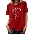 thumbnail image 1 of Fiudx Liquidación de Ofertas Flash Camiseta de Manga Corta Estampada con Cuello Redondo a La Moda para Mujer, Camisetas Holgadas Informales, 1 of 3