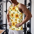 thumbnail image 5 of Balery European-style Pattern Sunflower Pattern Men's Workout Tank Top Gym Muscle Tee Fitness Bodybuilding Sleeveless T Shirt Quick Dry Fit Muscle Tank Top Slim-Fit Tank-, 5 of 7
