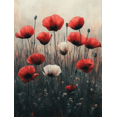 thumbnail image 1 of Qisvanset 12x16 Inch Dark Poppy Canvas Wall Art, Gothic Floral Art Elegant Nature Home Interior Decor, 1 of 8