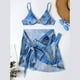 thumbnail image 3 of Gibobby Bañador de Bikini Conjunto de Bikini con estampado de cintura alta para mujer, traje de baño Sexy con tirantes, traje de baño de piezas(Azul,M), 3 of 5