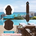 thumbnail image 6 of FUNDAZE 6.5' x 10' Rectangular Patio Umbrella w/ Crank, 8 Sturdy Ribs, Outdoor Shade for Chair Table Deck Garden Patio Poolside Balcony Backyard, Brown, 6 of 9