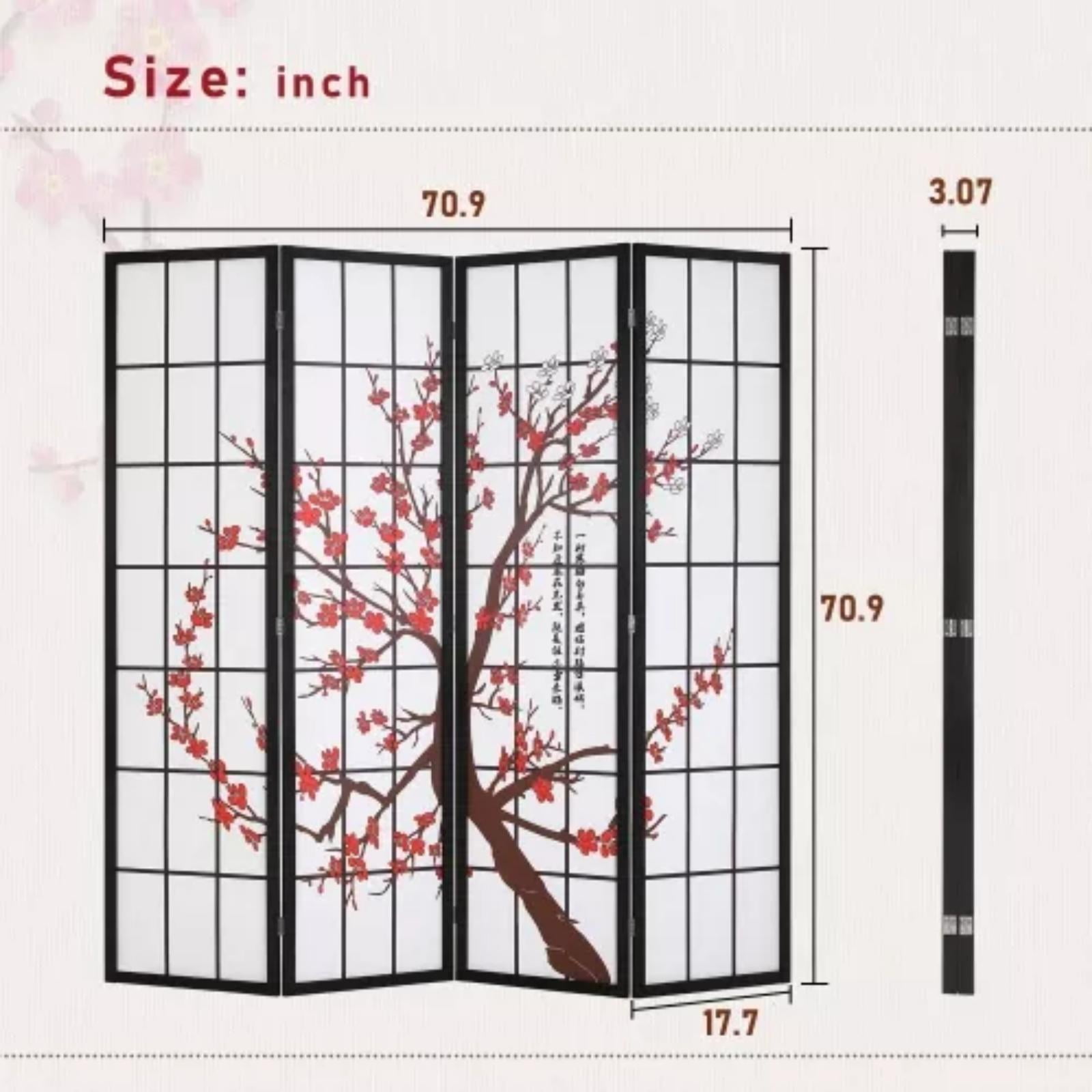 NiamVelo 4 Panel Room Dividers 6Ft Folding Privacy Screens Portable Room Partition , Freestanding Tall Room Divider, White