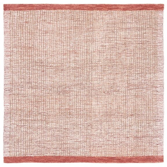 SAFAVIEH Metro Matilda Striped Area Rug, Ivory/Red, 6' x 6' Square