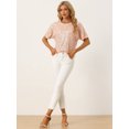thumbnail image 4 of Blusa de Manga Corta con Lentejuelas para Mujer Camiseta de fiestas con Cuello Redondo Clubwear Top rosa champán M, 4 of 6