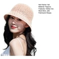 thumbnail image 7 of Mdesiwst Women Beach Hat Knitted Hollow Out Patchwork Stripes Crochet Floppy Top Summer Hats Outdoor Supply, 7 of 7