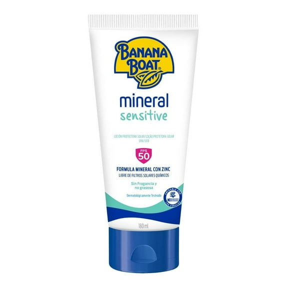 Protector solar Banana Boat mineral FPS 50 sensitive 180 ml