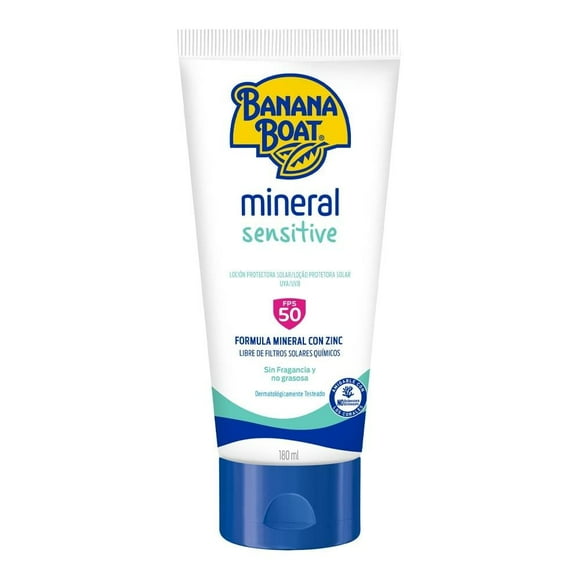 Protector solar Banana Boat mineral FPS 50 sensitive 180 ml
