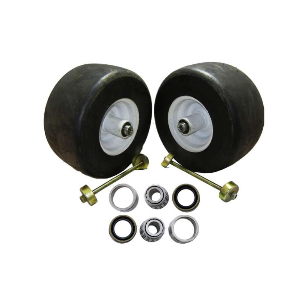 Set of 2 riding lawn mower 13X6.5X6 white no flat solid front puncture