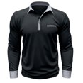 thumbnail image 5 of Men's New Casual Turn-Down Collar Breathable Button Long Sleeve Shirt, Polo Style Top for Spring Fall Smart Casual,Black,L, 5 of 6
