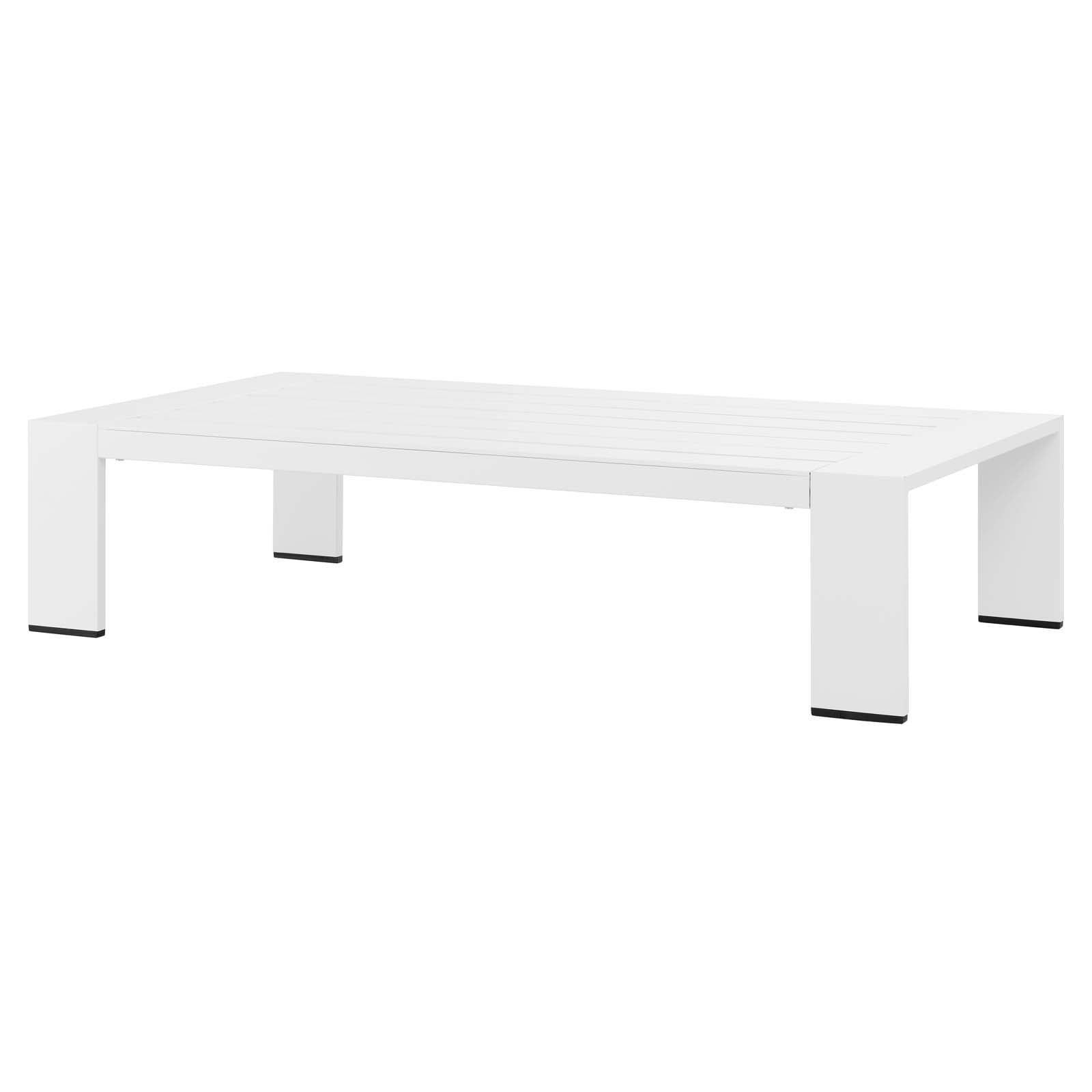 Lounge Coffee Table, Rectangular, White, Aluminum, Metal, Steel, Modern ...