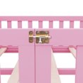 thumbnail image 6 of Full Size Floor Bed, Minimalist Rubberwood Floor Bed Frame with with Safety Guardrails and Door, Montessori Bed for Boy & Girl, Pink, 6 of 8