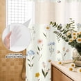 thumbnail image 3 of No Hook Shower Curtain, Spring Floral Shower Curtains for Bathroom with See Through Top Window, Watercolor Summer Elegant Botanical Waterproof & Washable Bath Curtain Standard 72"x72", 3 of 9