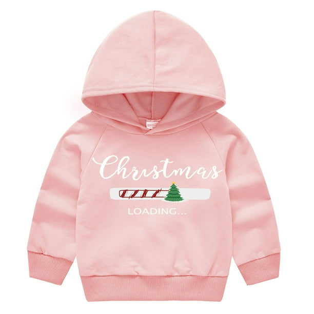 Sudadera Para Niños Pequeños Jersey Estampado Para Niños Suéter Para Niños Y Niñas Chaqueta De Papá Noel Sudadera Navideña De Manga Larga Rosa Odeerbi LM103-1164