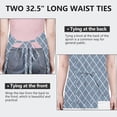 thumbnail image 6 of Blue Geometric Striped Pattern Apron-Garden Aprons for Women with Pockets-Cotton Linen Waterproof Kitchen Cooking Gardening Aprons Adjustable for Kitchen,Cooking,BBQ and Salon 33x27 Inch, 6 of 7