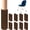 16 Pcs Brown Small, variant on 16 count Brown Furniture Socks - Small Knitted Chair Floor Protectors for Hardwood Floors - Fits Round and Square - High Elastic Bar Stool Chair Covers Furniture Caps Set for Shapes