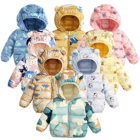 

TOWED22 Baby Jackets 6-12 Months Baby Boys Bear Ears Shape Fleece Zip-up Hooded Jacket Clothes Light Sweatshirt Blue