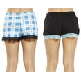 thumbnail image 4 of Just Love Womans Pajamas Shorts - PJs - Sleepwear (Pack of 2) (Black - Aqua Plaid (Pack of 2), 3X), 4 of 5