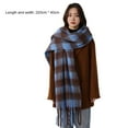 thumbnail image 6 of Women Plaid Scarf Chunky Oversized Winter Shawl Tassel Wrap Retro Literary Style Warm Wide Scarf for Ladies Gifts, 6 of 8