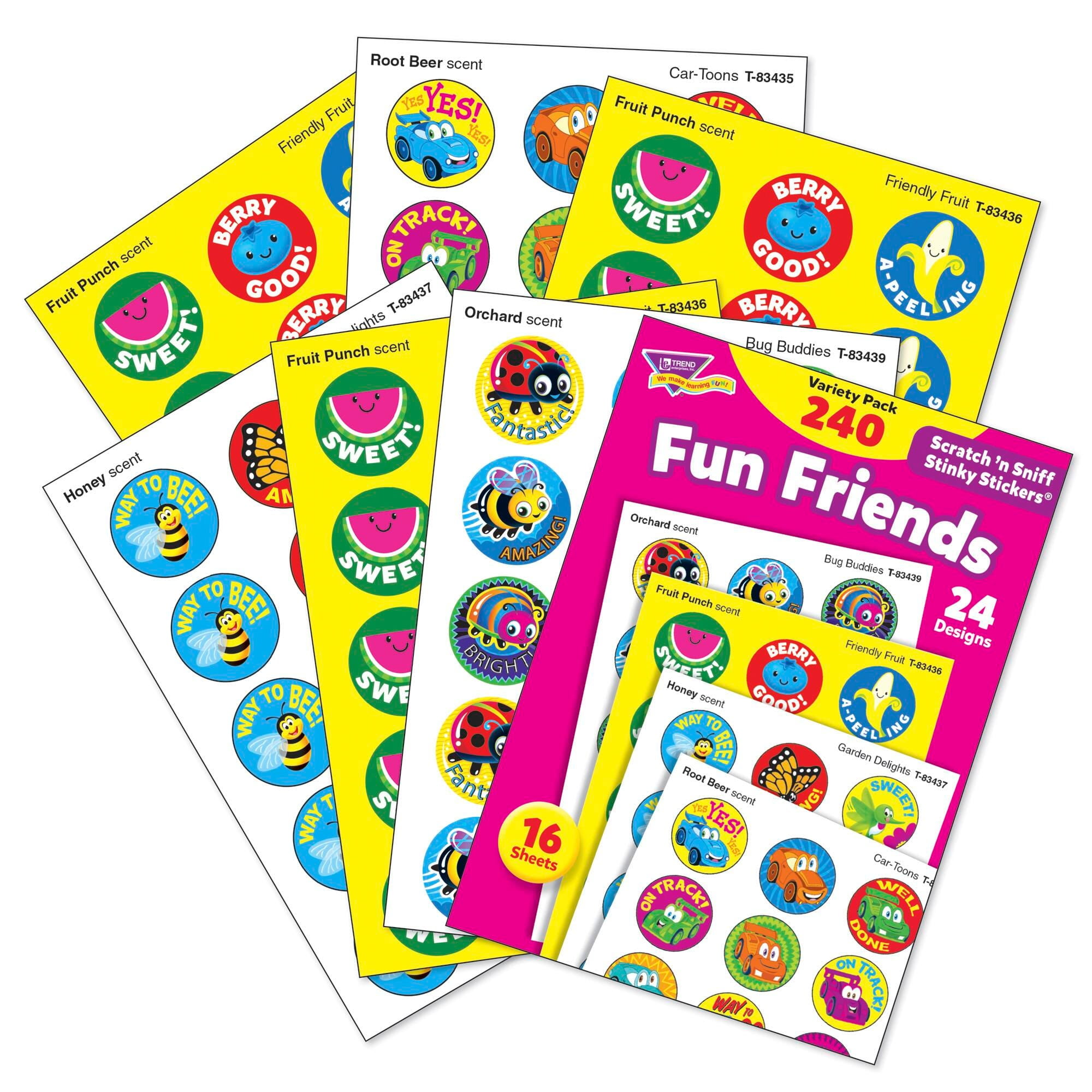 TREND Fun Friends Stinky Stickers Variety Pack, 240 ct.
