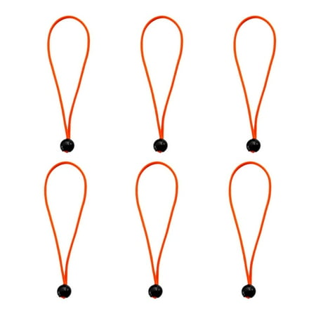 

6pcs/set 15cm/5.9 inch Strong Durable Ball Cords Travel Luggage Ties Rope Tent Accessories - Orange