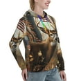 thumbnail image 2 of Yiaed American Wildlife Deer Forest Print Womens Casual Hoodies Crew Neck Long Sleeve Sweatshirts With Pocket Pullover Tops Women's Hooded Sweatshirt-Small, 2 of 5