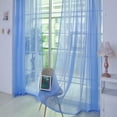 thumbnail image 3 of Voile Sheer Curtains, Light Blue Sheer Curtains, 39X79 In, Rod Pocket, Sheer Window Curtains, Light Filtering, 1 Pc, Solid Color, Window Treatments Curtains, 3 of 8