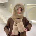 thumbnail image 2 of Mujeres moda Casua sombrero guantes bufanda un cálido y grueso traje de tres piezas de felpa protección contra el frío Fridja  nalpqowj25271, 2 of 3