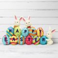 thumbnail image 4 of Decoración de mesa de Pascua feliz, figura central de conejito de Pascua y huevo, decoración para la temporada de Pascua., 4 of 5