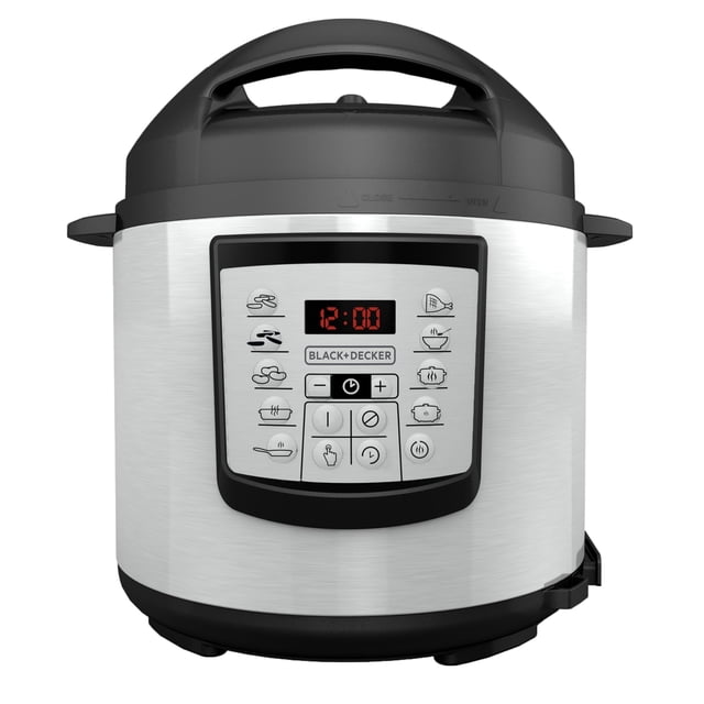 Black+Decker Olla Express Eléctrica 5.7 L con 7 Funciones de Presión, Cocción Lenta, Mantener Caliente, PR100SD