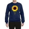 thumbnail image 2 of Sunflower Christian Faith Cross Inspirational/Christian Unisex Crewneck Graphic Sweatshirt, Navy, 3XL, 2 of 3