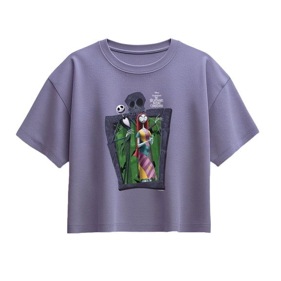 Nightmare Before Christmas - Jack and Sally - Youth Girls Boxy T-Shirt