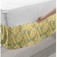 thumbnail image 2 of Floral Bed Skirt, Large Motifs of Japanese Chrysanthemum Flowers with Leaves, Elastic Bedskirt Dust Ruffle Wrap Around for Bedding Decor, 4 Sizes, Cream Mustard, by Ambesonne, 2 of 2