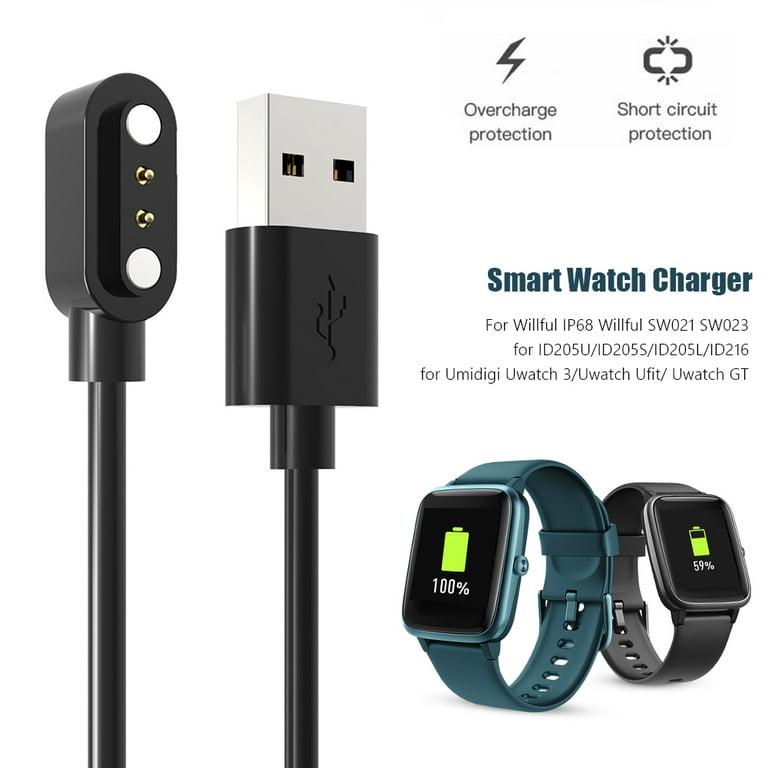 RUSR Smartwatch USB Charging Cable for ID205U Willful IP68 SW023