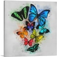 thumbnail image 1 of ARTCANVAS Green Blue Yellow Orange Butterfly Wings Insect Canvas Art Print - Size: 12" x 12" (0.75" Deep), 1 of 9