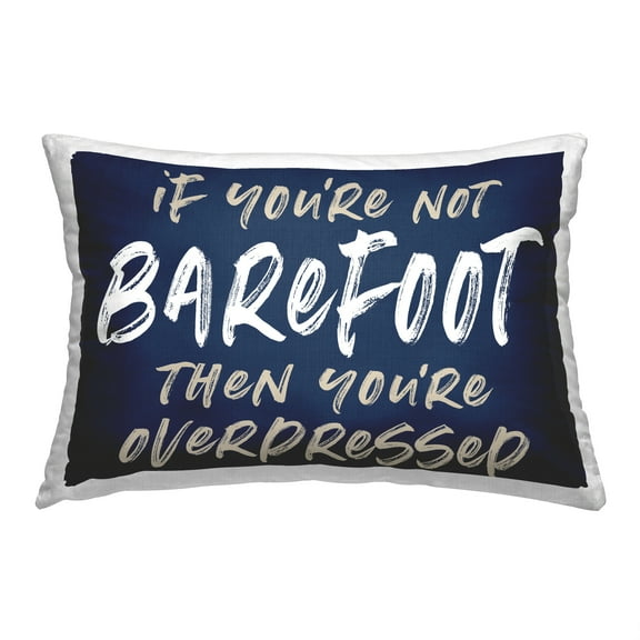 Stupell Industries Nautical Barefoot Phrase Decorative Printed Throw Pillow, 14 x 20