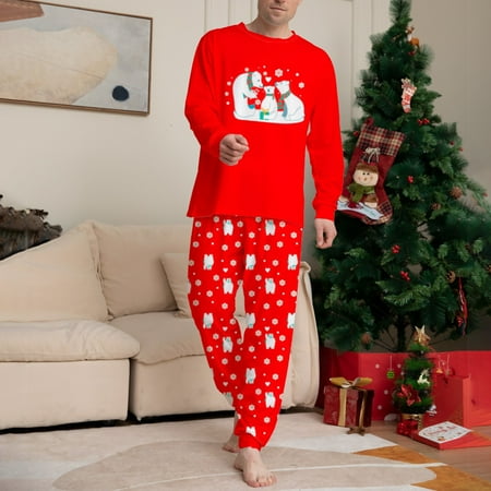 

Men s Christmas Parent-Child Suit Round Neck Long Sleeve Christmas Homewear Suit