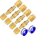 thumbnail image 1 of HAHDAXIA 2 Pcs Raccord d'Air Réutilisable en Laiton Massif pour Boyau ID de 1/4 Po, Raccord de Réparation de Boyau en Flexeel (Lot de 4 Boyaux 1/4 Po), 1 of 7