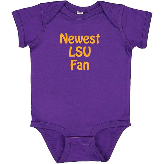 Newest LSU Fan Cute Baby Boy Outfit Football Bodysuit (6 Months)