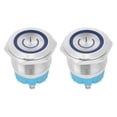 thumbnail image 2 of Interruptor de Botón Pulsador de Metal de 22 mm, 4 Pinos, Señal Luminosa de Alimentación Momentánana IP65, 12-24 V CC, Carcasa de Acero inoxidable, Rojo, Verde, Amarillo, Azul, Azul,, 2 of 7