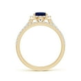thumbnail image 2 of ANGARA Natural Classic 1.55 ct Blue Sapphire and Diamond Bridal Set in 14K Yellow Gold for Women (Size-8x6mm) | September Birthstone, Anniversary, Jewelry Gift for Women | Natural Blue Sapphire Ring, 2 of 9