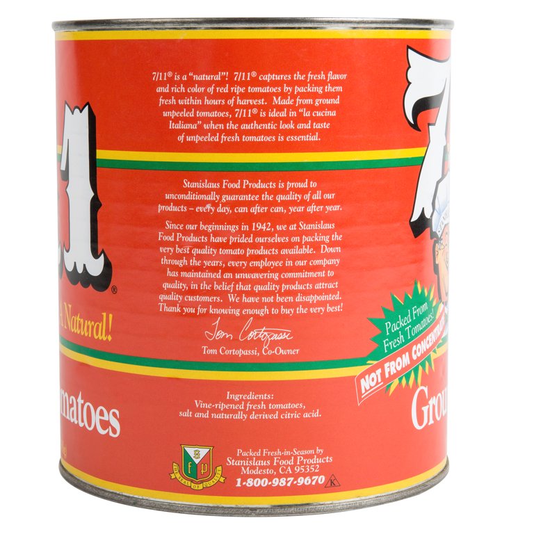 7/11 Ground Tomatoes No. 10 Can - Pack From Fresh Tomatoes - NOT