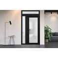 thumbnail image 5 of Front Exterior Prehung Metal-Plastic Door Frosted Glass / Manux 8102 Matte Black / Side and Top Window / Office Commercial and Residential Doors Entrance Patio Garage 42" x 94" Left-hand Inswing, 5 of 5