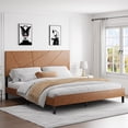 thumbnail image 6 of LiviNest King Platform Bed Frame with Storage: 800lbs Support for Master Bedroom - No Box Spring Needed & Hidden Storage for Clutter-Free Space - Vintage Brown Leather Headboard, 6 of 6