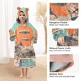 thumbnail image 3 of FORMRS Wearable Blanket Hoodie with Sleeves for Kids Cozy Flannel Sweatshirt, Retro UFO, 3 of 7